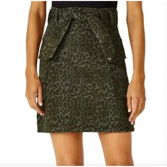 Marissa Webb Belle Print Canvas Skirt Olive Green NWT - Picture 2 of 9